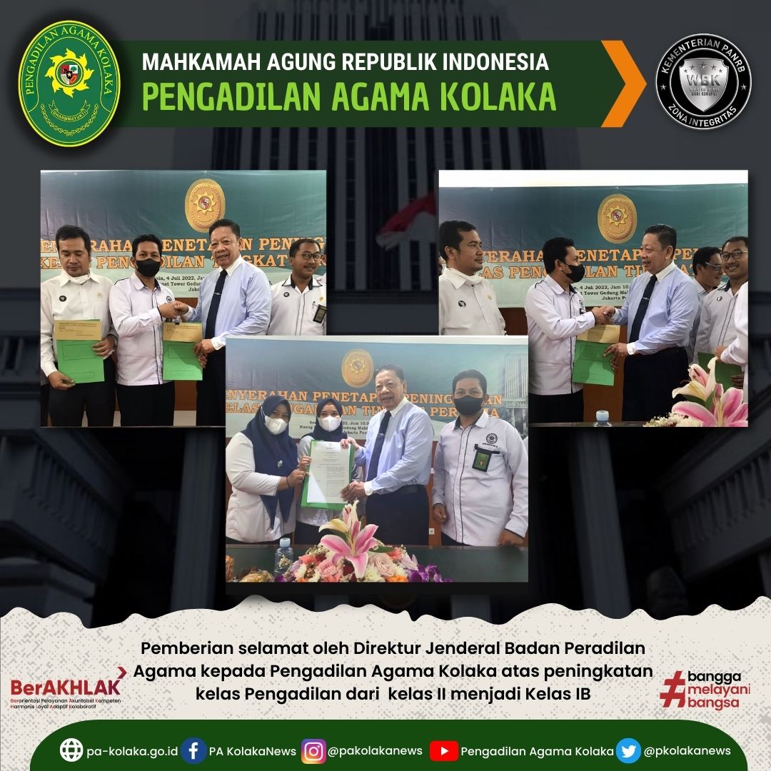 Penyerahan penetapan peningkatan kelas Pengadilan Tingkat Pertama oleh Pimpinan Mahkamah Agung (1).jpg