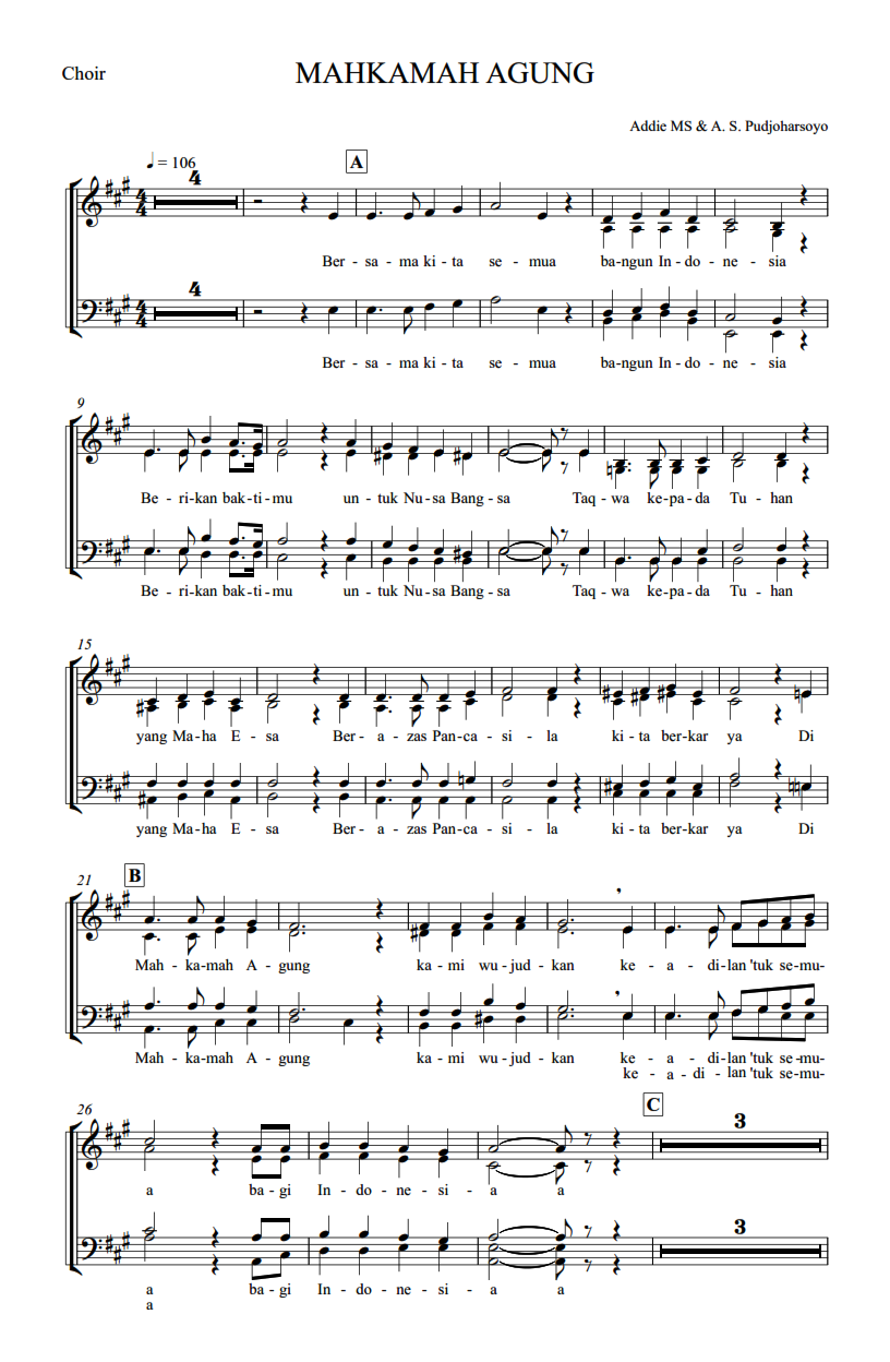   Mahkamah Agung Kini Punya Himne