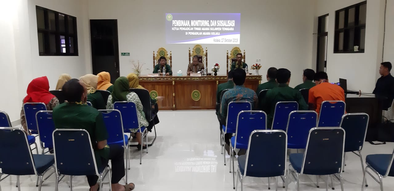 Ketua PTA Sulawesi Tenggara Lakukan Pembinaan, Monitoring, dan Sosialisasi di PA Kolaka